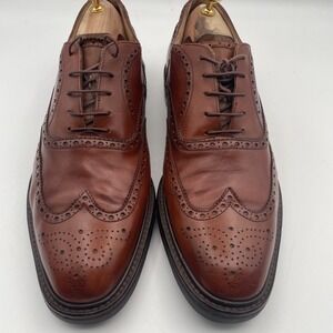 Faconnable Albert Goldberg Tan Leather‎ Brogue Oxford Shoes Mens 11 E